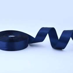 Лента атласная 25мм синяя темная А1-08-081 на метраж (бобина 50яр/119г)