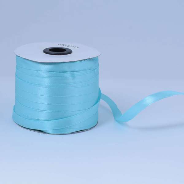 Лента атласная 10мм голубая яркая А1-03-020 на метраж (бобина 230яр/193,70г)