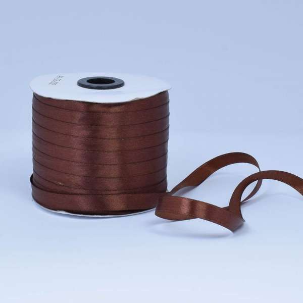 Лента атласная 10мм коричневая А1-03-032 на метраж (бобина 230яр/193,70г)