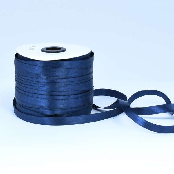 Лента атласная 10мм синяя А1-03-038 на метраж (бобина 230яр/193,70г)