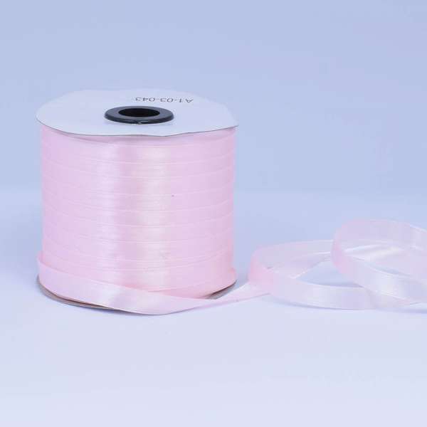 Лента атласная 10мм розовая светлая А1-03-043 на метраж (бобина 230яр/193,70г)