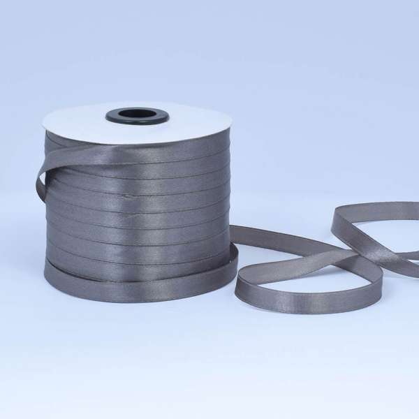 Лента атласная 10мм серая темная А1-03-145 на метраж (бобина 230яр/193,70г)