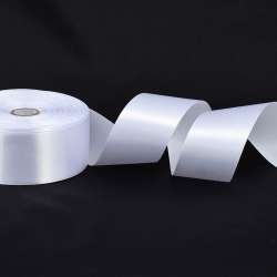 Лента атласная 40мм белая А1-12-001 на метраж (бобина 50яр/174г)