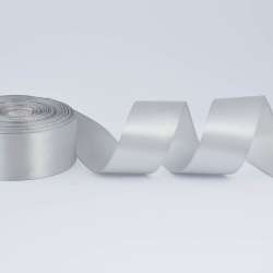 Лента атласная 40мм серая светлая А1-12-003 на метраж (бобина 50яр/174г)