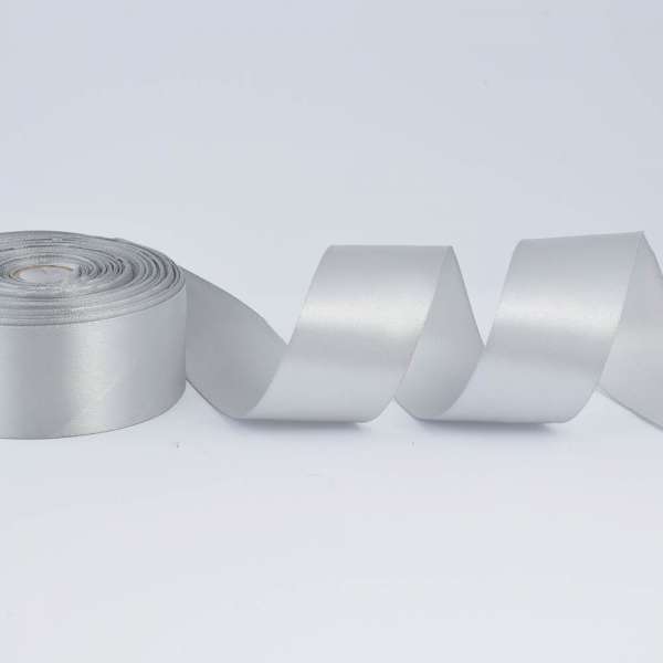 Лента атласная 40мм серая светлая А1-12-003 на метраж (бобина 50яр/174г)