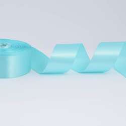 Лента атласная 40мм голубая светлая А1-12-011 на метраж (бобина 50яр/174г)