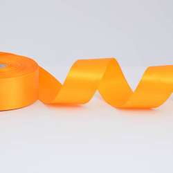 Лента атласная 40мм желтая насыщенная А1-12-017 на метраж (бобина 50яр/174г)