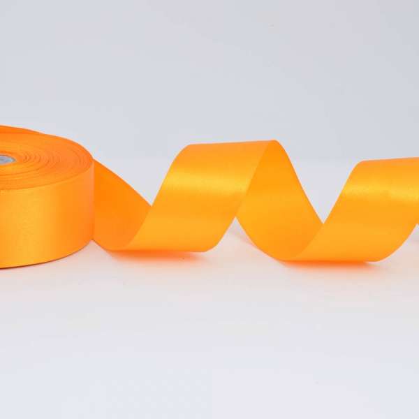 Лента атласная 40мм желтая насыщенная А1-12-017 на метраж (бобина 50яр/174г)