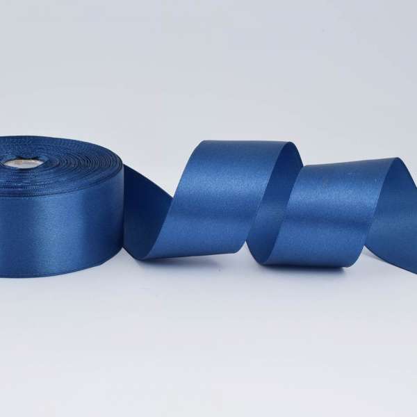 Лента атласная 40мм синяя А1-12-038 на метраж (бобина 50яр/174г)