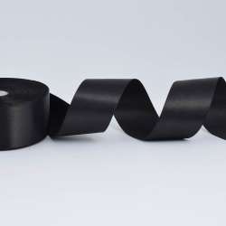 Лента атласная 40мм черная А1-12-039 на метраж (бобина 50яр/174г)