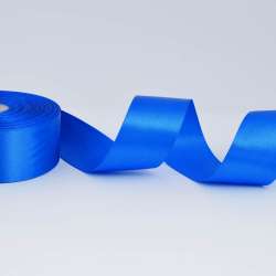 Лента атласная 40мм синяя ультрамарин А1-12-040 на метраж (бобина 50яр/174г)