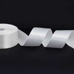 Лента атласная 40мм молочная светлая А1-12-042 на метраж (бобина 50яр/174г)