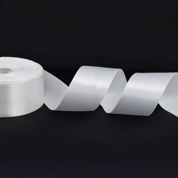 Лента атласная 40мм молочная светлая А1-12-042 на метраж (бобина 50яр/174г)