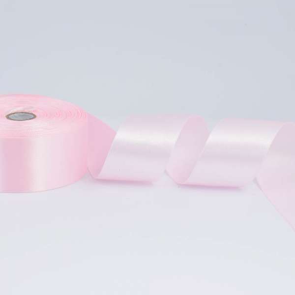 Лента атласная 40мм розовая А1-12-043 светлая на метраж (бобина 50яр/174г)