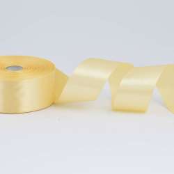Лента атласная 40мм желтая бледная А1-12-080 на метраж (бобина 50яр/174г)