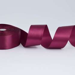 Лента атласная 40мм вишневая А1-12-083 на метраж (бобина 50яр/174г)
