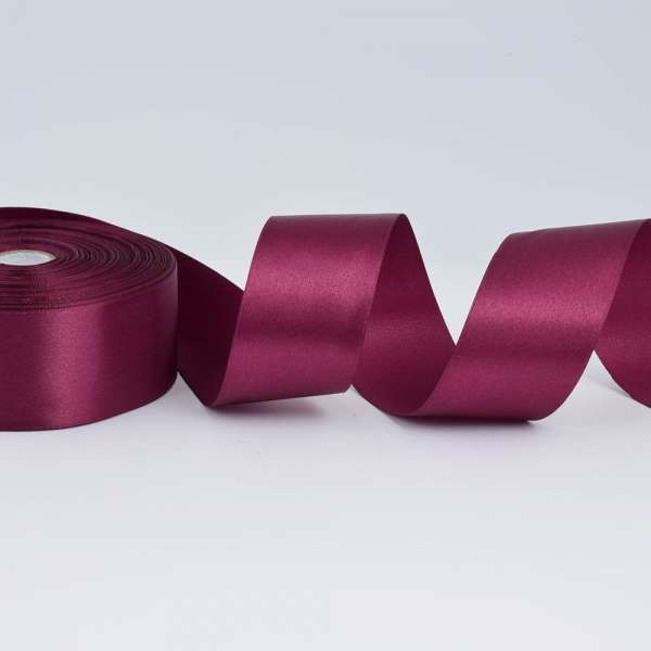 Лента атласная 40мм вишневая А1-12-083 на метраж (бобина 50яр/174г)