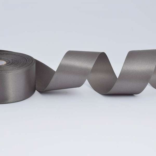 Лента атласная 40мм серо-оливковая А1-12-145 на метраж (бобина 50яр/174г)