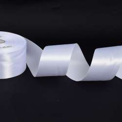 Лента атласная 50мм белая А1-16-001 на метраж (бобина 50яр/231,5г)