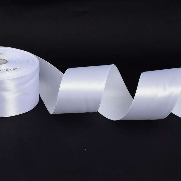 Лента атласная 50мм белая А1-16-001 на метраж (бобина 50яр/231,5г)
