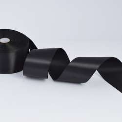 Лента атласная 50мм черная А1-16-039 на метраж (бобина 50яр/231,5г)