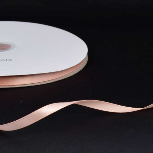 Лента атласная 7мм чайная роза А2-02-018 на метраж (бобина 100яр/115,6г)