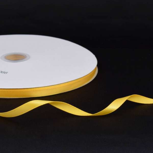 Лента атласная 7мм желтая А2-02-066 на метраж (бобина 100яр/115,6г)