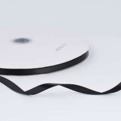 Лента атласная 7мм черная А2-02-110 на метраж (бобина 100яр/115,6г)