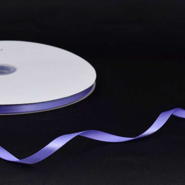 Лента атласная 7мм сиреневая темная А2-02-140 на метраж (бобина 100яр/115,6г)