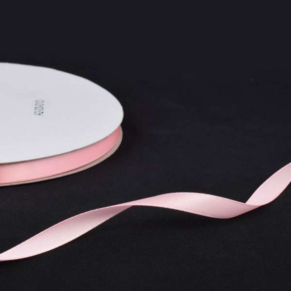 Лента атласная 10мм розовая светлая А2-03-013 на метраж (бобина 100яр/158г)