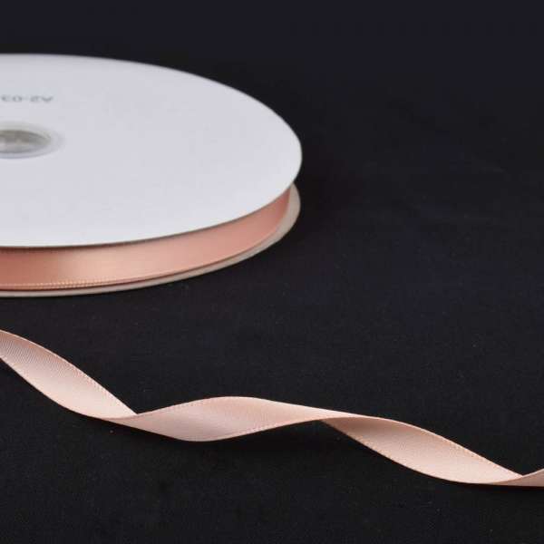 Лента атласная 10мм чайная роза А2-03-018 на метраж (бобина 100яр/158г)