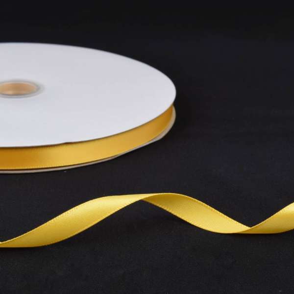 Лента атласная 10мм желтая А2-03-066 на метраж (бобина 100яр/158г)