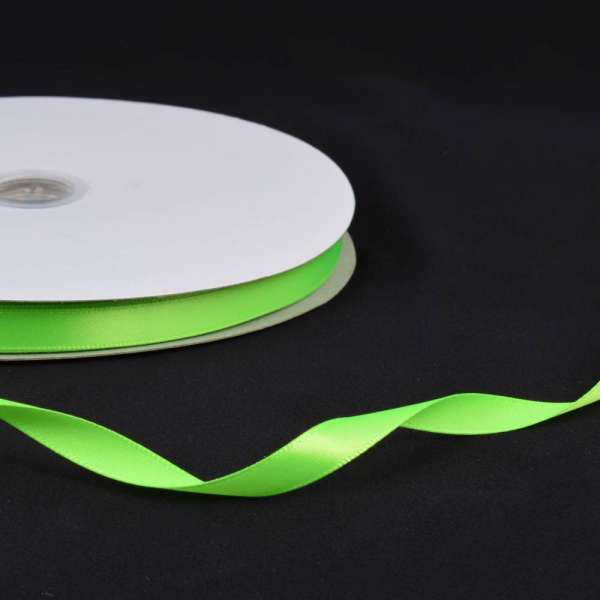 Лента атласная 10мм салатовая неон А2-03-118 на метраж (бобина 100яр/158г)