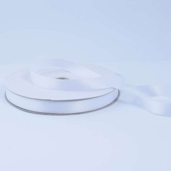 Лента атласная 15мм белая А2-05-001 на метраж (бобина 100яр/230г)