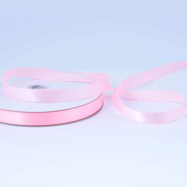 Лента атласная 15мм розовая светлая А2-05-013 на метраж (бобина 100яр/230г)