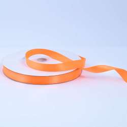 Лента атласная 15мм оранжевая яркая А2-05-070 на метраж (бобина 100яр/230г)