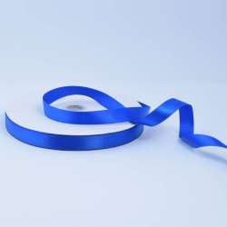 Лента атласная 15мм синяя ультрамарин А2-05-098 на метраж (бобина 100яр/230г)