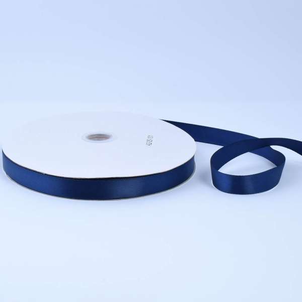 Лента атласная 15мм синяя темная А2-05-101 на метраж (бобина 100яр/230г)