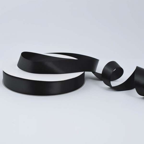 Лента атласная 15мм черная А2-05-110 на метраж (бобина 100яр/230г)