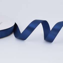 Лента атласная 20мм синяя темная А2-06-101 на метраж (бобина100яр/283,3гр)