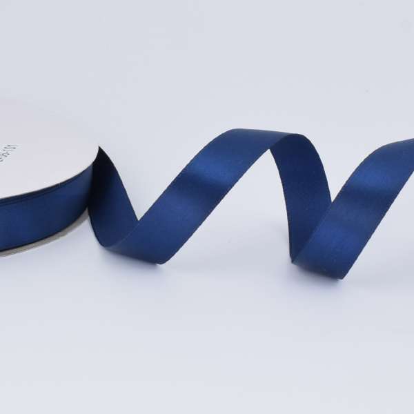 Лента атласная 20мм синяя темная А2-06-101 на метраж (бобина100яр/283,3гр)