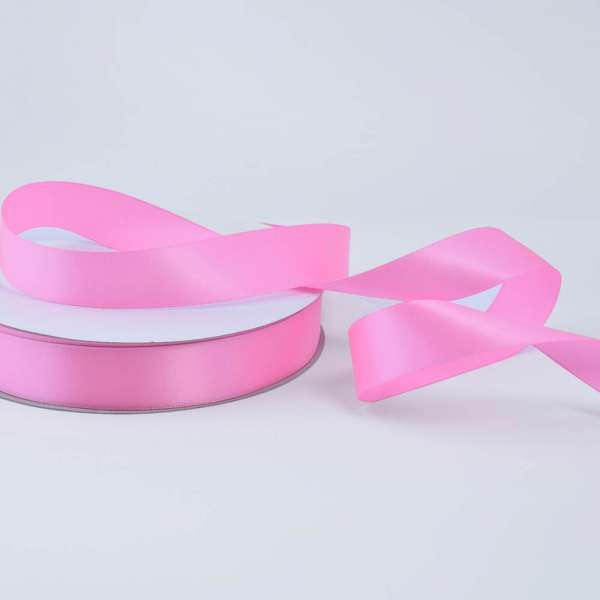 Лента атласная 25мм розовая А2-08-019 на метраж (бобина 100яр/356,5г)