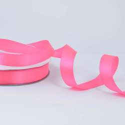 Лента атласная 25мм розовая неон А2-08-035 на метраж (бобина 100яр/356,5г)