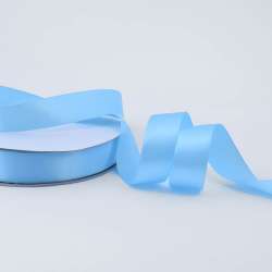 Лента атласная 25мм голубая светлая А2-08-085 на метраж (бобина 100яр/356,5г)
