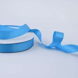 Лента атласная 25мм голубая А2-08-093 на метраж (бобина 100яр/356,5г)