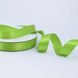 Лента атласная 25мм зеленая светлая А2-08-123 на метраж (бобина 100яр/356,5г)