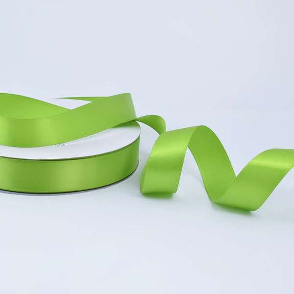 Лента атласная 25мм зеленая светлая А2-08-123 на метраж (бобина 100яр/356,5г)