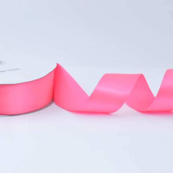 Лента атласная 40мм розовая неон  А2-12-035 на метраж (бобина 100яр/550г)