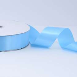 Лента атласная 40мм голубая светлая А2-12-085 на метраж (бобина 100яр/550г)