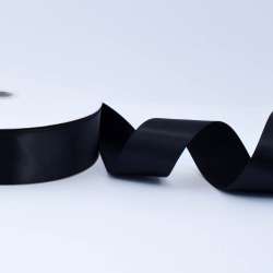 Лента атласная 40мм черная А2-12-110 на метраж (бобина 100яр/550г)